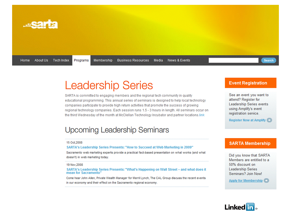 Web Marketing in 2009 – a SARTA Leadership Series seminar